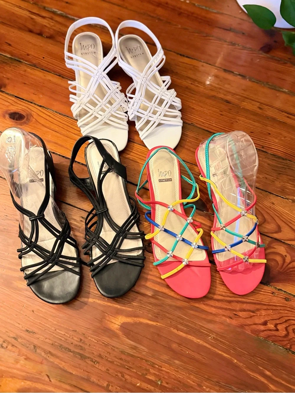 Set of two Impo Womens Gatrina Embellish Wedge Sandals Size 10